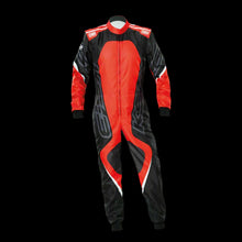 Load image into Gallery viewer, OMP KS-3X 'ART' Kart Suit BLACK / RED - Youth to Adult (Sizes 42-62)