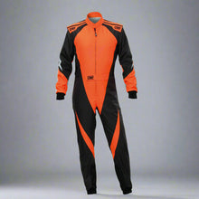 Load image into Gallery viewer, OMP KS-3X  Kart Suit BLACK / FLURO ORANGE - ADULT (Sizes 42-62)