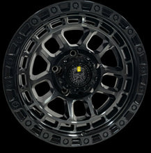 Load image into Gallery viewer, (Set of 5) AMERICAN OUTLAW 'GIBB' 17" 9J - for Landcruiser 5x150 (-12) Machine Gloss Black Tint Rims