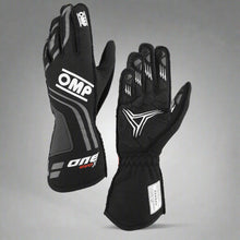 Load image into Gallery viewer, OMP 'ONE EVO-X' Circuit Racing Gloves - NAVY BLUE/CYAN