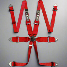 Load image into Gallery viewer, TRS 6 Point 'Magnum' Race Harness / Belts (FIA Homologated) - Red
