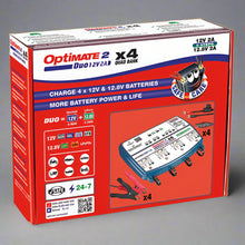 Load image into Gallery viewer, OPTIMATE 2 Duo - x4 QUAD Bank (Lithium / Standard) Car / Kart Battery Charger TM574