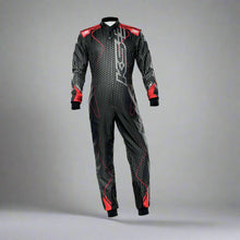 Load image into Gallery viewer, OMP KS-3R  'ART' Kart Suit BLACK / RED - ADULT (Sizes 42-62)