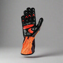 Load image into Gallery viewer, OMP KS-2 'ART' Kart Gloves - Black / Fluro Orange (ADULT Sizes XXS-XL)