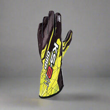 Load image into Gallery viewer, OMP KS-2 'ART' Kart Gloves - Black / Fluro Yellow (KIDS Sizes 4-6)