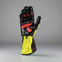 Load image into Gallery viewer, OMP KS-2 'ART' Kart Gloves - Black / Fluro Yellow (ADULT Sizes XXS-XL)