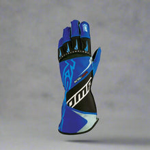 Load image into Gallery viewer, OMP KS-2R Kart Gloves - Blue / White / Cyan (ADULT Sizes XXS-XL)