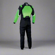 Load image into Gallery viewer, OMP KS-3 Kart Suit BLACK/FLURO GREEN - YOUTH (Sizes 120-160)