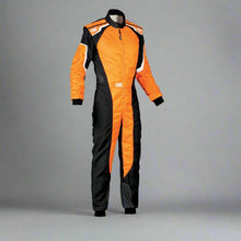 Load image into Gallery viewer, OMP KS-3 Kart Suit BLACK/FLURO ORANGE- YOUTH (Sizes 120-160)