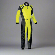Load image into Gallery viewer, OMP KS-3 Kart Suit BLACK/FLURO YELLOW - YOUTH (Sizes 120-160)