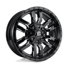 Load image into Gallery viewer, FUEL OFFROAD 'SLEDGE' D595 17" Rims for Hilux / Ranger / LC - Gloss Black Milled (1790 6/135/139.7 +2) set of 4