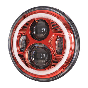 Headlights RED Avenger LED DRL Halo for JK/JKU/TJ (pair)