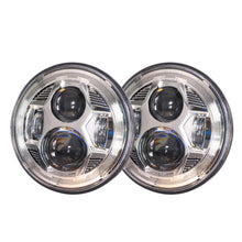 Load image into Gallery viewer, Headlights 'CHROME' Avenger LED for Wrangler JK JKU TJ (pair)