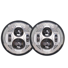 Load image into Gallery viewer, Headlights 'CHROME' Avenger LED for Wrangler JK JKU TJ (pair)