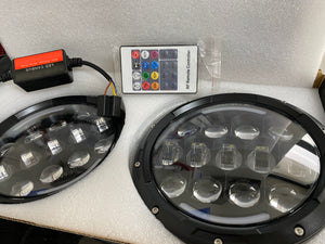 RGB 'SpidersEye' LED HEADLIGHTS with DRL & Remote for Wrangler JK/JKU/TJ (pair)