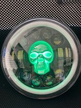 Load image into Gallery viewer, Headlights COLOURED SKULL LED DRL Halo for Wrangler JK / JKU / TJ (pair)