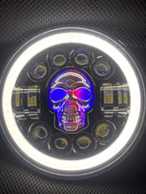 Load image into Gallery viewer, Headlights COLOURED SKULL LED DRL Halo for JK/JKU/TJ (pair)
