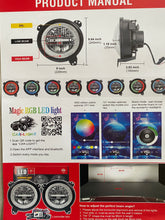 Load image into Gallery viewer, Headlights "9" RGB 'DIAMOND' for Wrangler JL / JLU with DRL (App Controlled) A+ LED