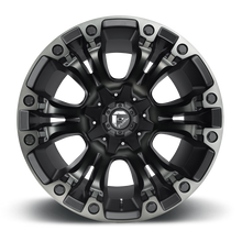 Load image into Gallery viewer, FUEL OFFROAD &#39;Vapor&#39; 17&quot; D569 - Black w/DDT 17&quot; Rims -12 (set of 5 Jeep 5x127 and 5x114)
