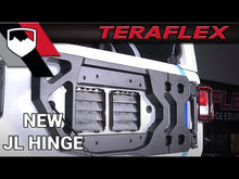 Load and play video in Gallery viewer, Teraflex Alpha HD Hinged Spare Tyre Carrier & Adjustable Spare Tyre Mount Kit – 5x5 for Wrangler JL JLU