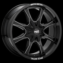 Load image into Gallery viewer, Moto-Metal MO970 Gloss Black with milled spokes - 17" (set of 5 Jeep 5x127 and 5x139.7 -12)