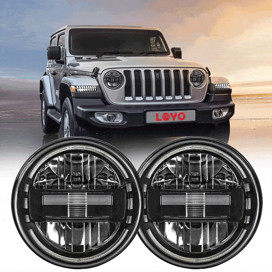 LED Headlights 'KONG' for Wrangler JL with DRL (pair with JL Adaptors) A+ 'Philips' LED