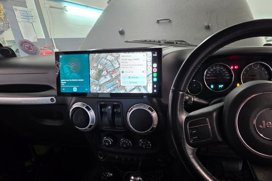 NEW 12.3″ PREMIUM Apple Car Play Upgrade for Jeep Wrangler JK/JKU 2008-2018 (INSTALLED) with Android Auto