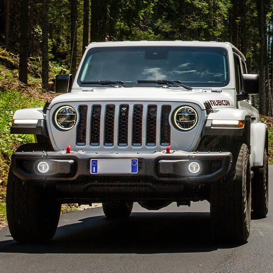FOG Lights 'CLOCK' 4" LED with DRL for Wrangler JK JKU JL Gladiator (pair)