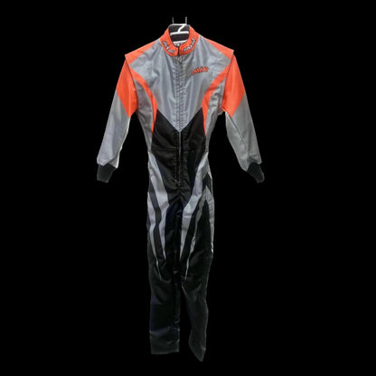 MIR 49-S Level 2 FIA Kart Suit (Grey/Black/Fluro Orange) - Size 34 (YOUTH)