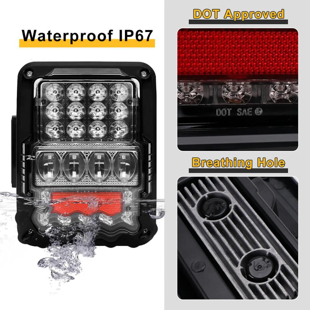 TAIL LIGHTS - SPIDER EYES LED replacement for Wrangler JK JKU (pair)