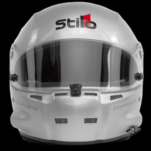 STILO ST5 F Composite Motorsport Race Helmet (Silver) with WRX Coms (Size 57)