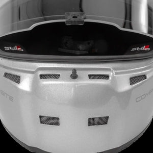 STILO ST5 F Composite Motorsport Race Helmet (Silver) with WRX Coms (Size 57)