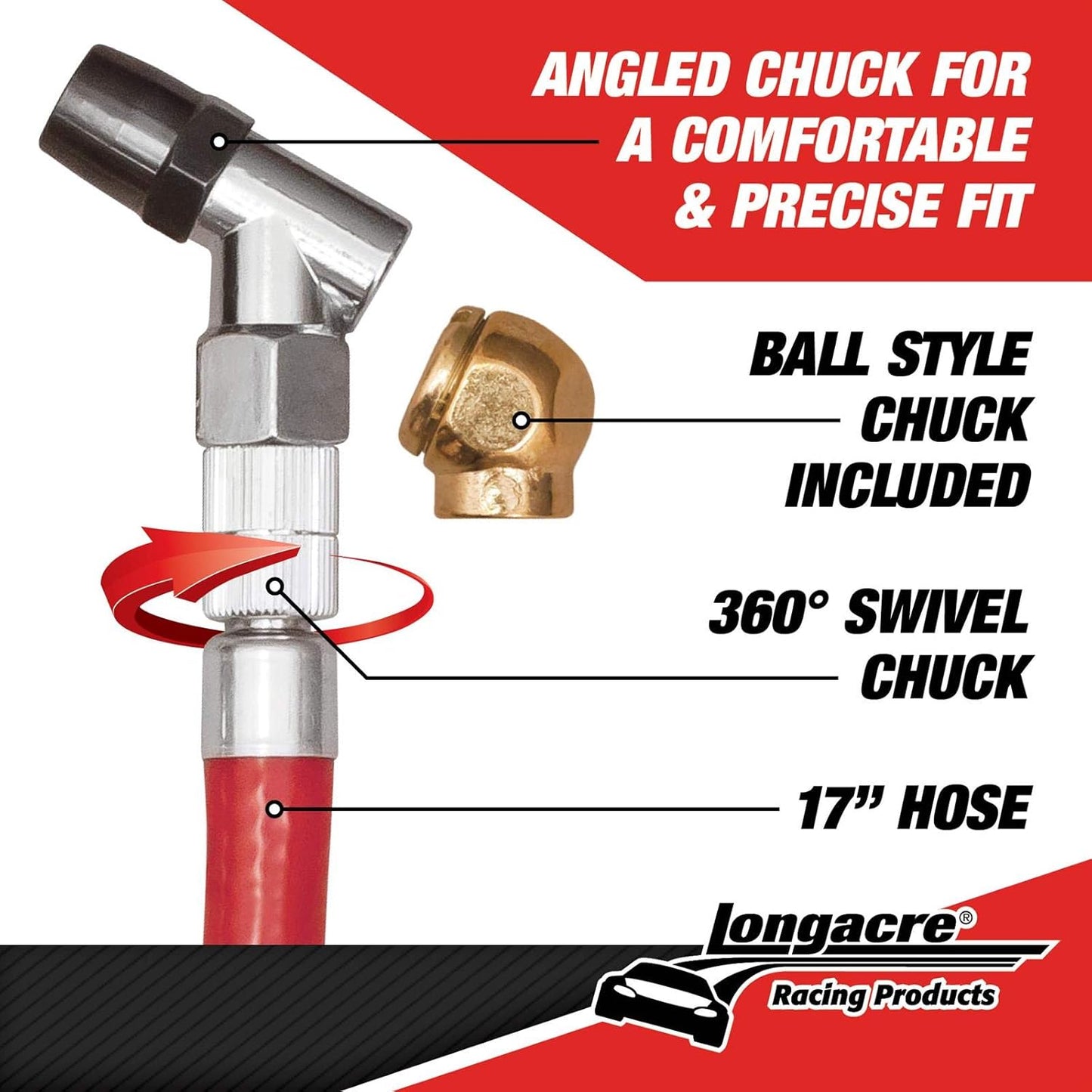 LONGACRE Racing Deluxe 2.5" Tyre Pressure Gauge - Analogue (0-4 bar)
