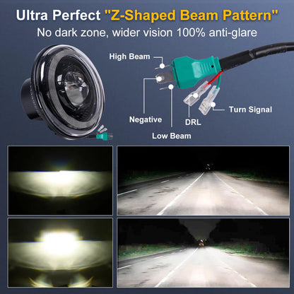 LED Headlights 'Dragons Eye'' for Wrangler JL with DRL (pair with JL Adaptors) A+ 'OSRAM' LED