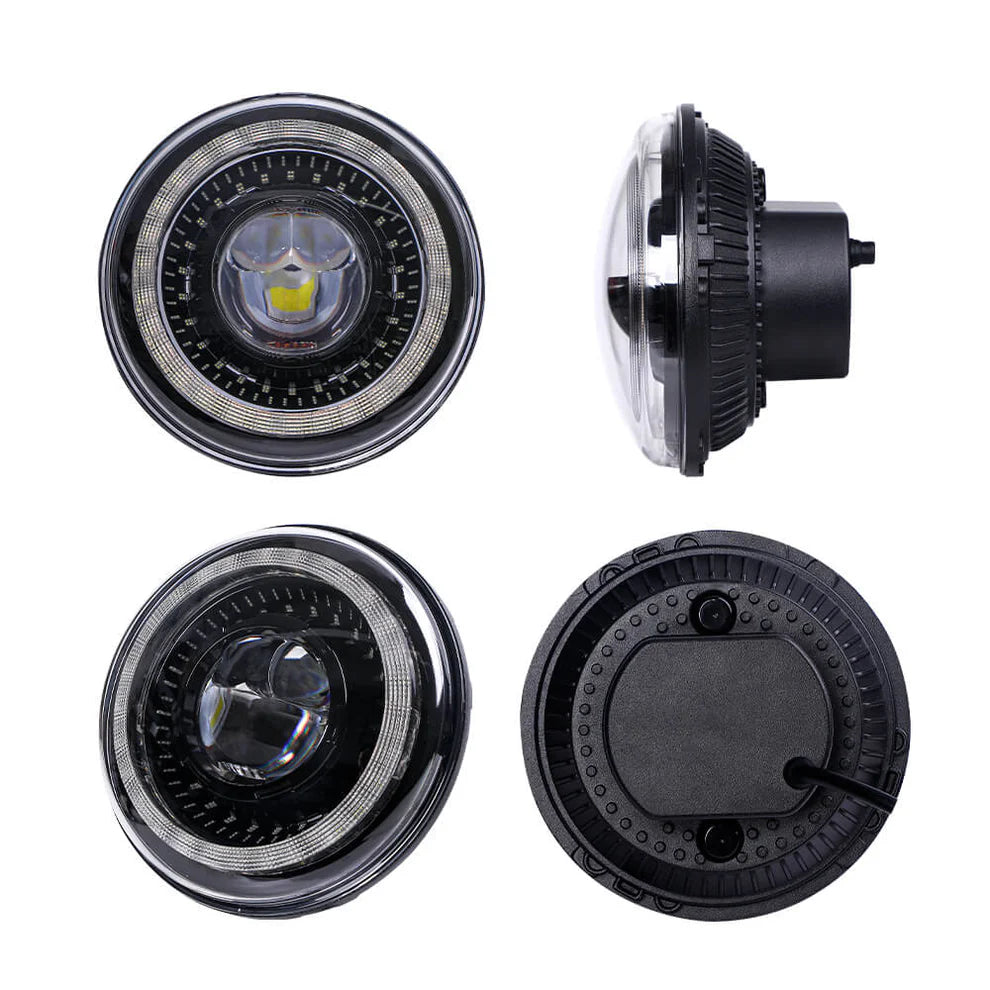LED Headlights 'Dragons Eye'' for Wrangler JL with DRL (pair with JL Adaptors) A+ 'OSRAM' LED