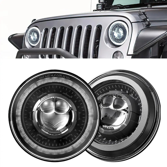 LED Headlights 'Dragons Eye'' for Wrangler JL with DRL (pair with JL Adaptors) A+ 'OSRAM' LED