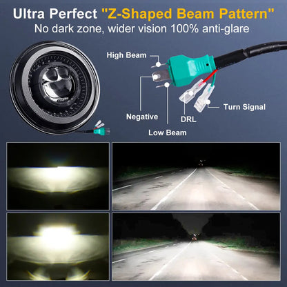 LED Headlights 'Dragons Eye' with DRL for Wrangler JK JKU TJ (pair) A+ 'OSRAM' LED