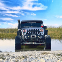 Load image into Gallery viewer, Headlights Black Avenger LED DRL Halo for Wrangler JK JKU TJ (pair)
