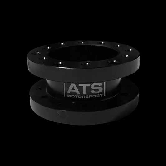 Black metal flange with ATS Motorsport branding on a white background