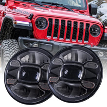 Load image into Gallery viewer, LED Headlights &#39;J60&#39; for Wrangler JL with DRL (pair with JL Adaptors) A+ &#39;Philips&#39; LED
