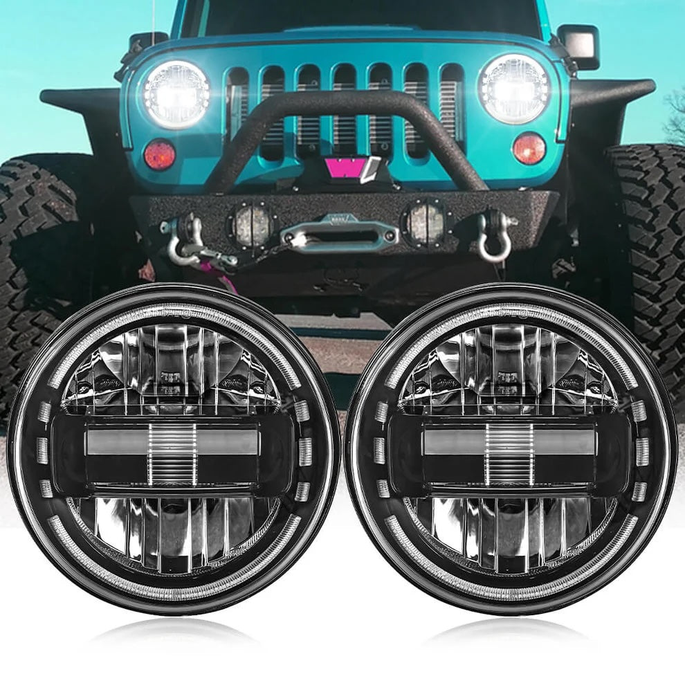 LED Headlights 'KONG JL-Style' with DRL for Wrangler JK JKU TJ (pair) A+ 'Philips' LED