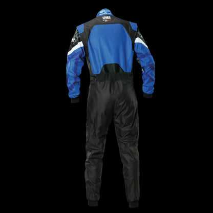 OMP KS-3X 'ART' Kart Suit BLACK / BLUE - Youth to Adult (Sizes 42-62)