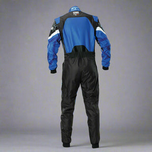 OMP KS-3X  Kart Suit BLACK / BLUE - ADULT (Sizes 42-62)