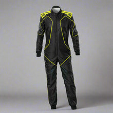 Load image into Gallery viewer, OMP KS-3X &#39;ART&#39; Kart Suit BLACK / FLURO YELLOW - ADULT (Sizes 42-62)
