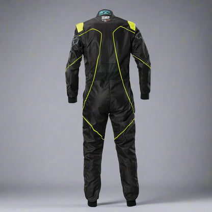 OMP KS-3X 'ART2' Kart Suit BLACK / FLURO YELLOW - Youth to Adult (Sizes 42-62)