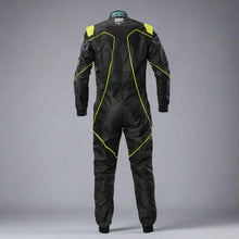 Load image into Gallery viewer, OMP KS-3X &#39;ART&#39; Kart Suit BLACK / FLURO YELLOW - ADULT (Sizes 42-62)
