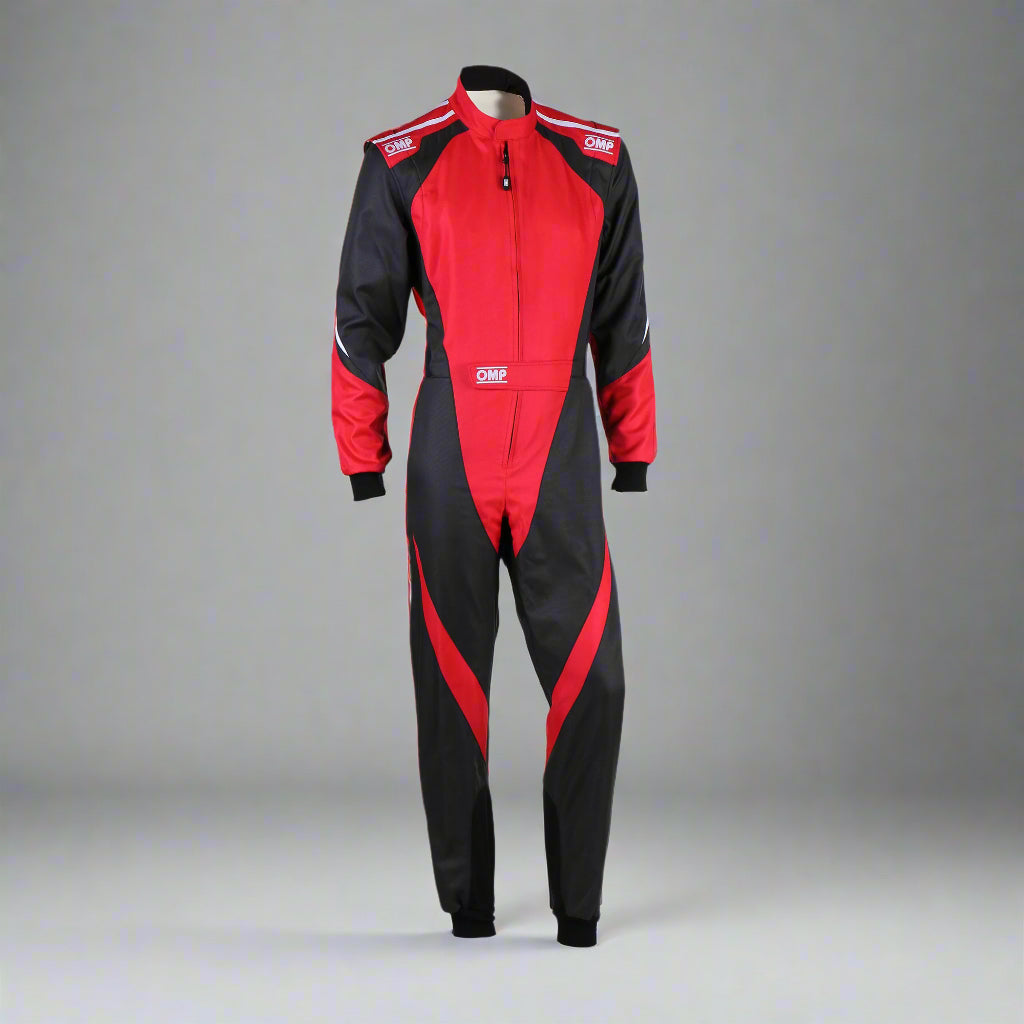 OMP KS-3X  Kart Suit BLACK / RED - ADULT (Sizes 42-62)