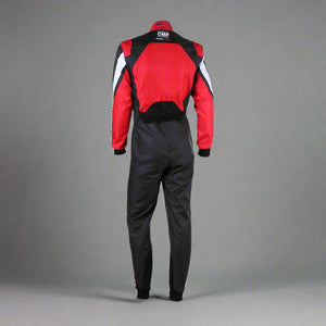 OMP KS-3X  Kart Suit BLACK / RED - ADULT (Sizes 42-62)
