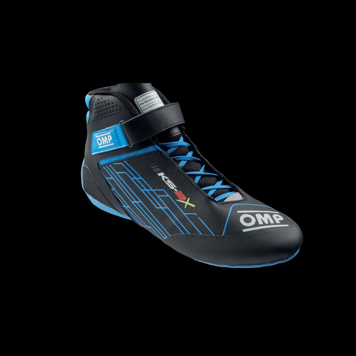 OMP KS-2X Kart Boots 2026 (Black / Cyan) FIA-8877