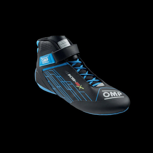 OMP KS-2X Kart Boots 2026 (Black / Cyan) FIA-8877